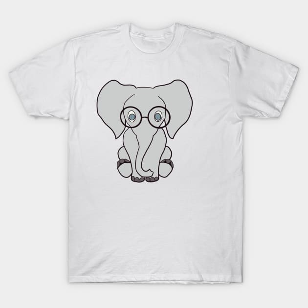 Nerd Elephant T-Shirt by dollartrillz